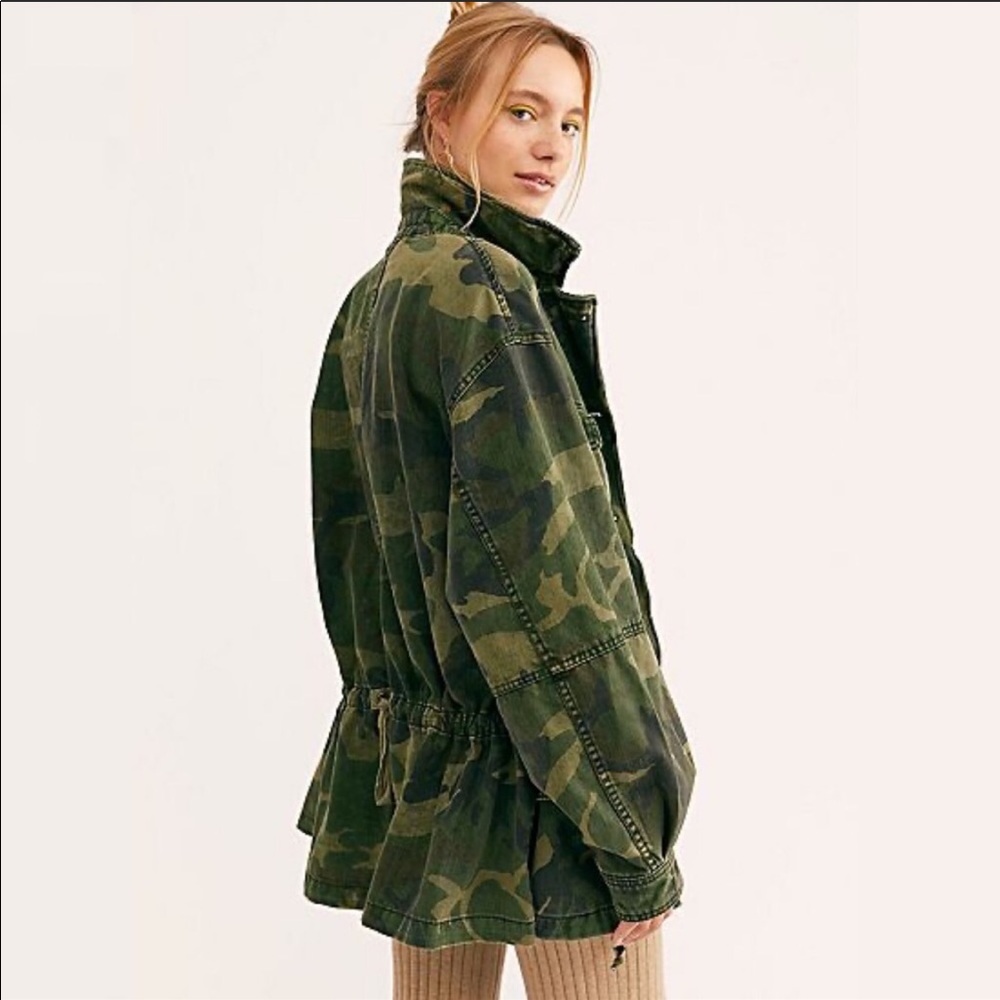 NWT Free People Camo Oversized Jacket